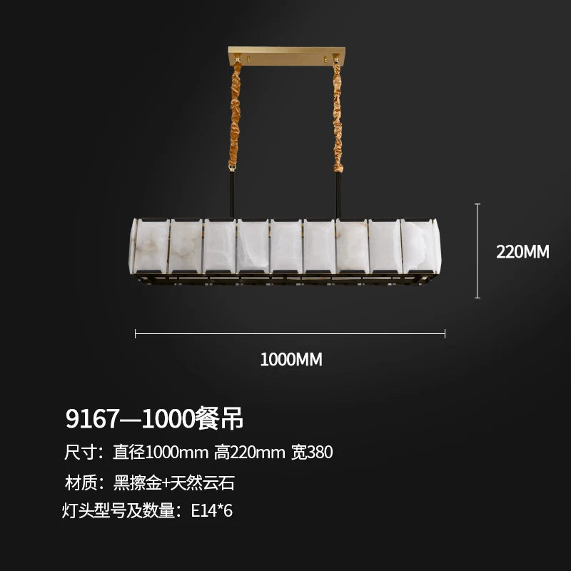 All copper marble chandelier living room dining room copper lamps light luxury modern villa hotel duplex building lighting
