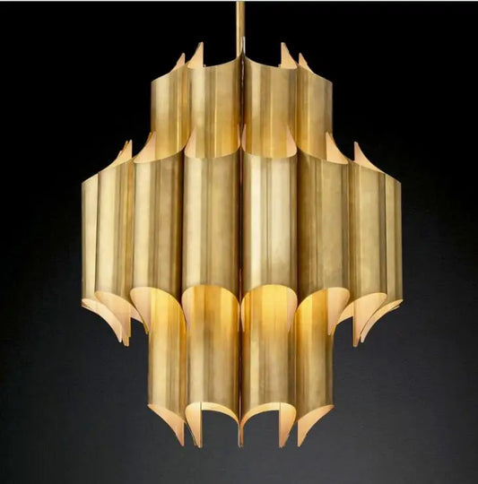 All-copper post-modern luxury chandelier Nordic Concise Hotel Club Bedroom Hong Kong-style luxury model room villa chandelier LE