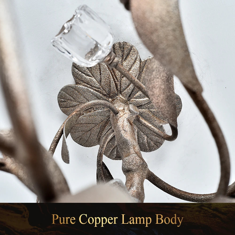Alll Copper Tree Branches Chandelier For Living Room Vintage Passway Villa Flower Bedroom Lamp Art Lighting Fixture