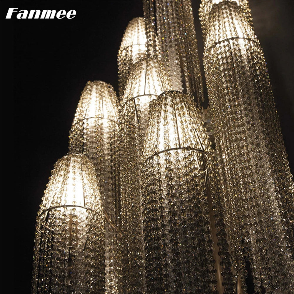 Aluminum Chain Retro Large Chandelier Lighting LED Vintage Luxury Tassel Indoor Light Fixture for Living Room Villa Hotel