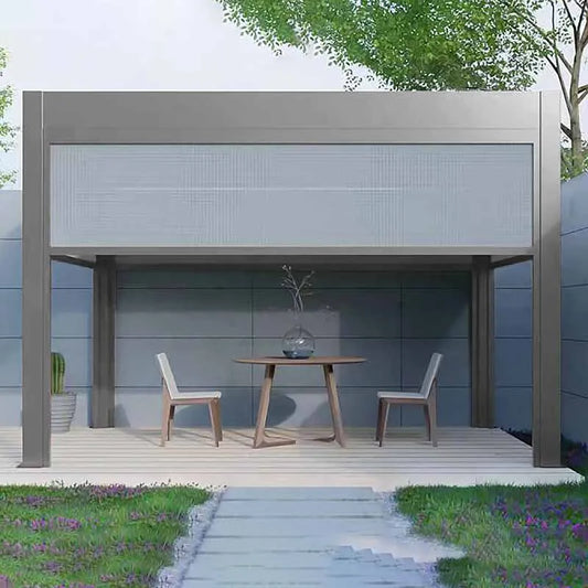 Aluminum alloy pavilion, new Chinese style pavilion, villa, garden, garden, landscape pavilion, outdoor aluminum art flat roof p