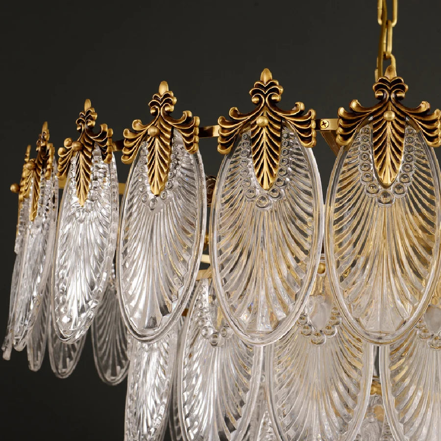 American Copper Luxury LED Chandelier Lighting Dining Living Room Glass Hanging Lamp Postmodern Bedroom Villa Lobby Home Fixture