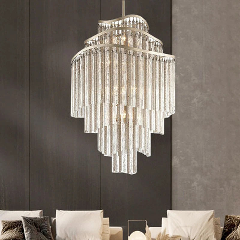 American Tassels Crystal Chandeliers Lights Fixture European Classic Luxurious Chandelier Bedroom Villa Home Hotel Indoor Lamps