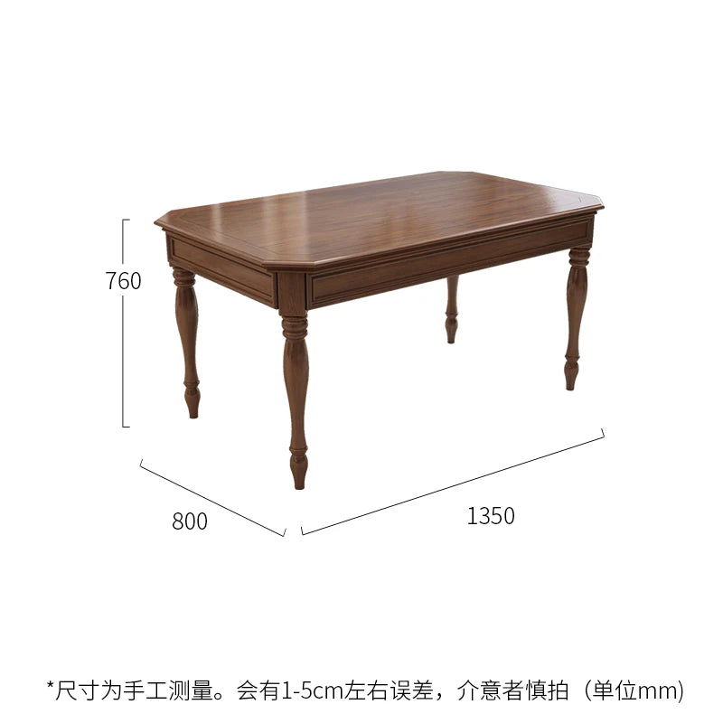 American country dining table and chair combination solid wood dining table dining room furniture household luxury modern.