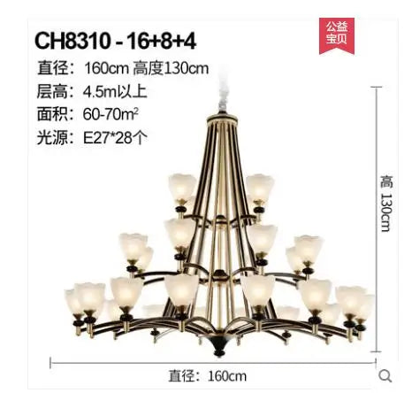 American lamp living room lamp country villa bedroom dining room wrought iron light luxury rural chandelier