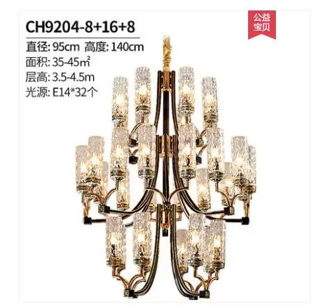 American lamp living room lamp country villa bedroom dining room wrought iron light luxury rural chandelier