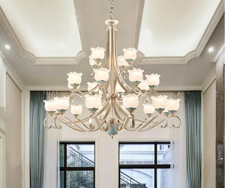 American lamp living room lamp country villa bedroom dining room wrought iron light luxury rural chandelier