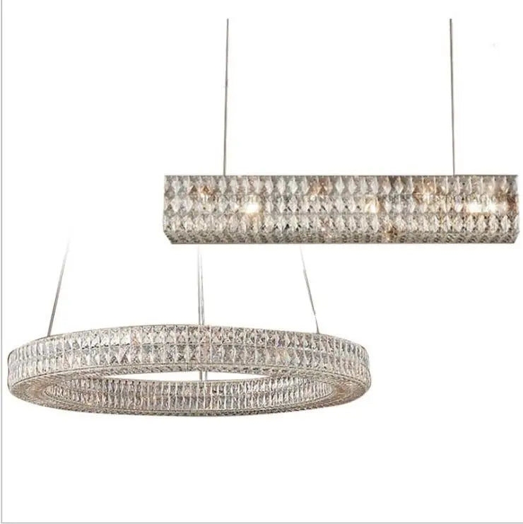 American living room crystal chandelier postmodern round luxurious personality creative restaurant villa soft chandelier