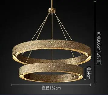 American retro copper living room chandelier villa hall hotel B&B restaurant light in the bedroom designer.