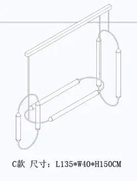 American retro court law European post-modern glass leaf bedroom living room dining room duplex building villa chandelier led