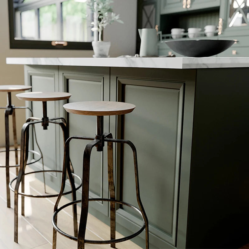 American style solid wood cabinet customized overall kitchen cabinet customized light luxury wind island platform customized