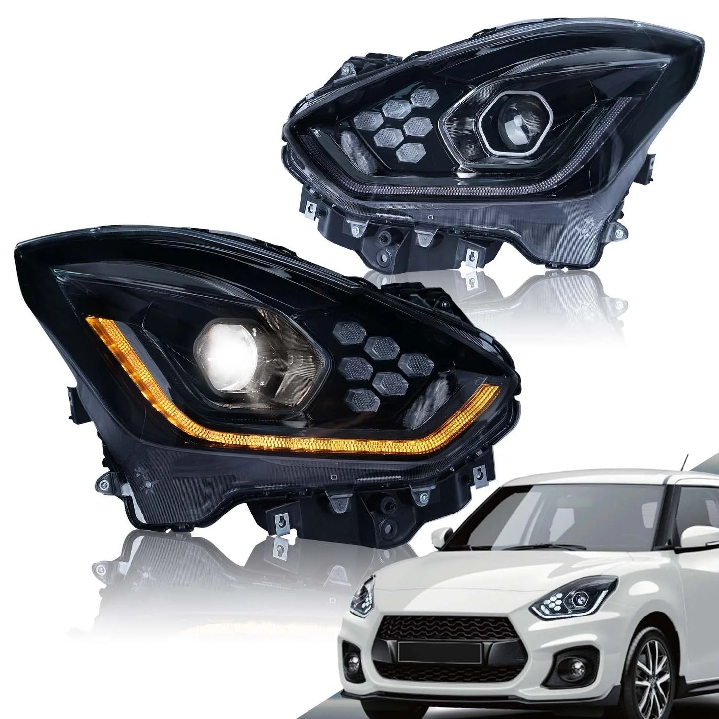 Archaic Autozubehör Front leuchte 2018-2021 für Swift DRL Signal Projektor linse Kfz-Baugruppe für Suzuki Swift Scheinwerfer
