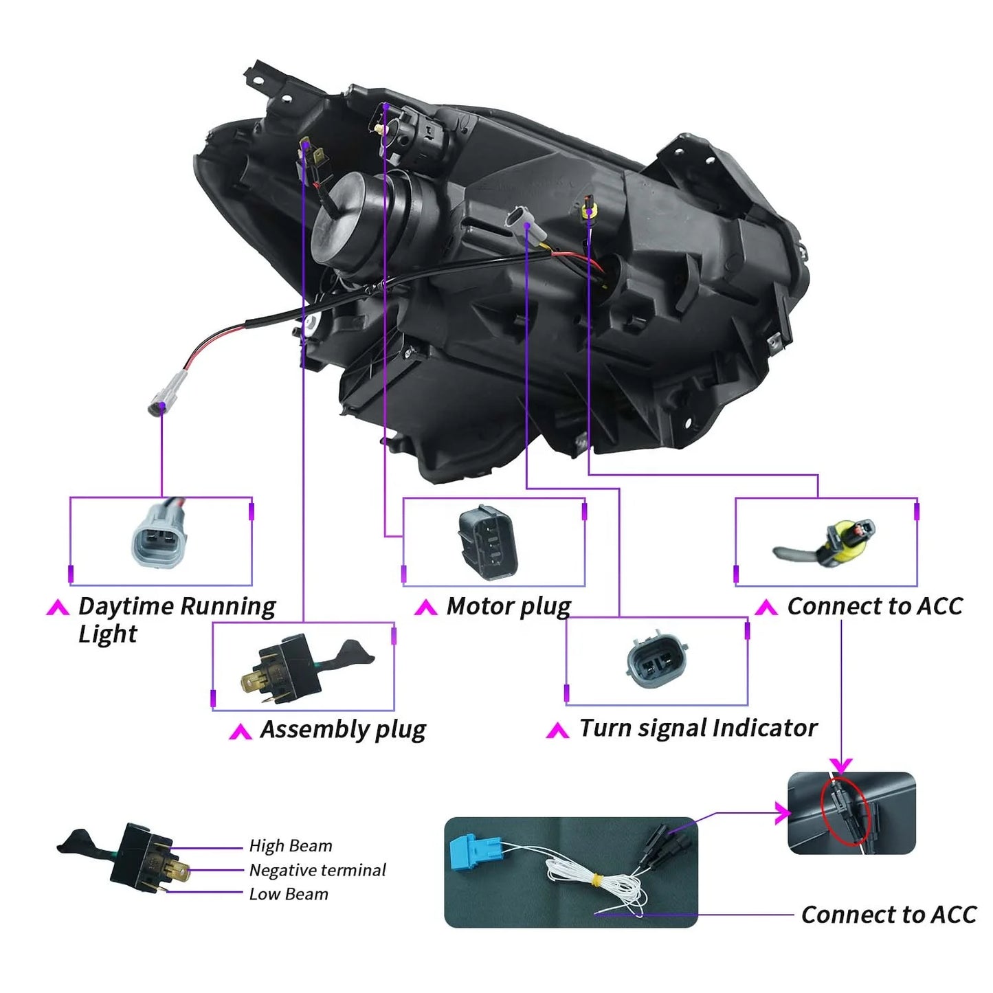Archaic Autozubehör Front leuchte 2018-2021 für Swift DRL Signal Projektor linse Kfz-Baugruppe für Suzuki Swift Scheinwerfer