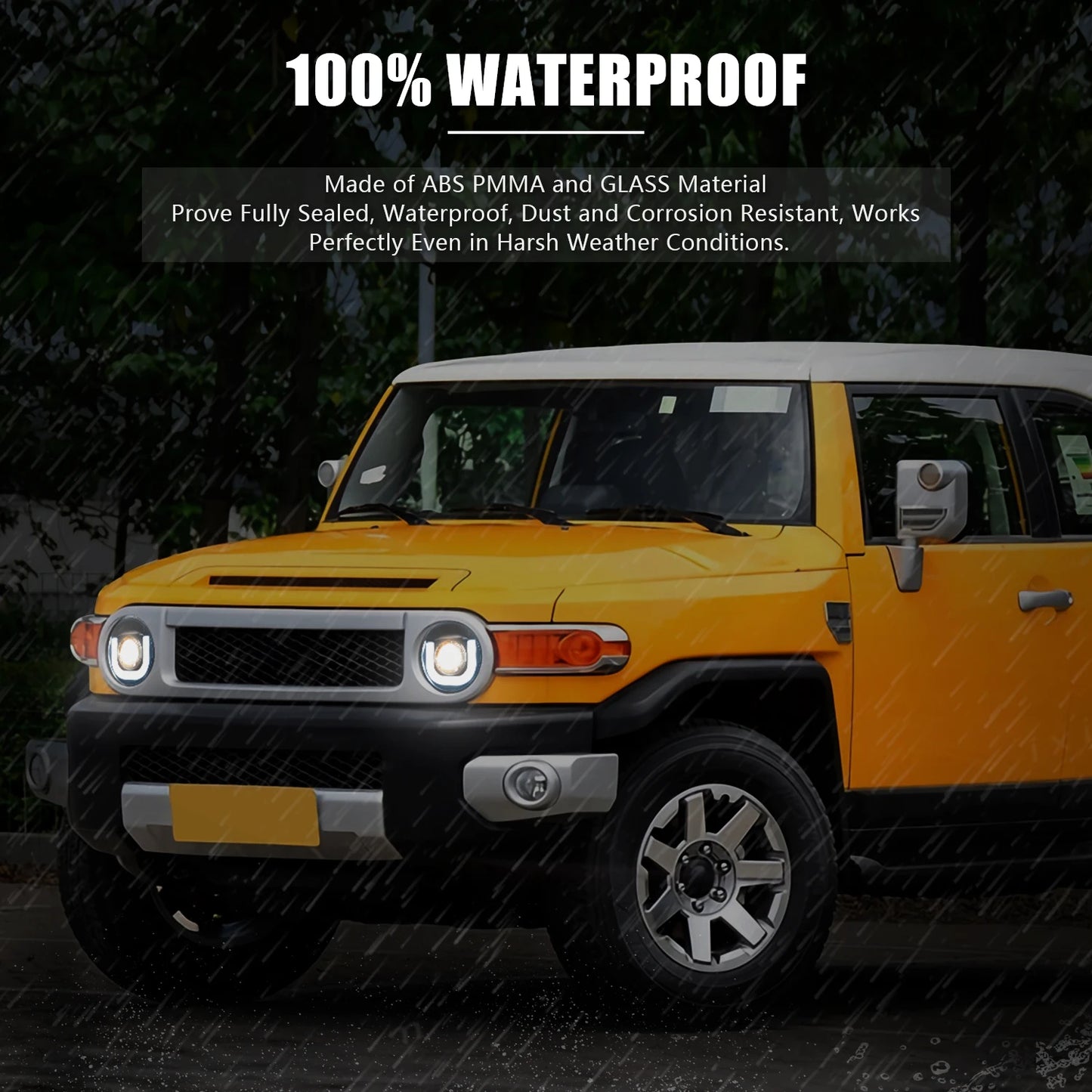 Archaic LED DRL Scheinwerfer Scheinwerfer Baugruppe für FJ Cruiser 2007-2020 HID