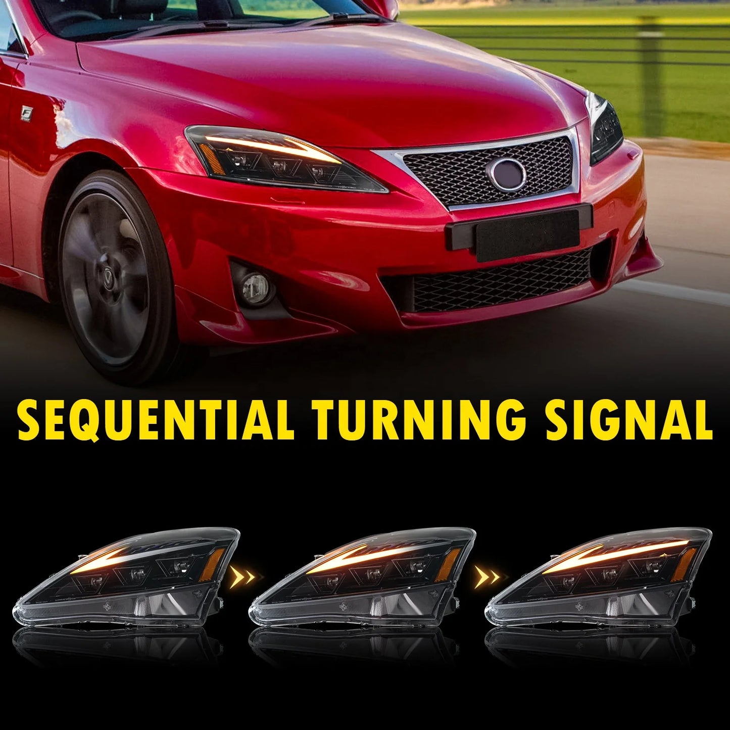 Archaic Modify Scheinwerfer für Lexus IS250 IS350 ISF IS220 2006-2012 mit Start animation Blaulicht IS250