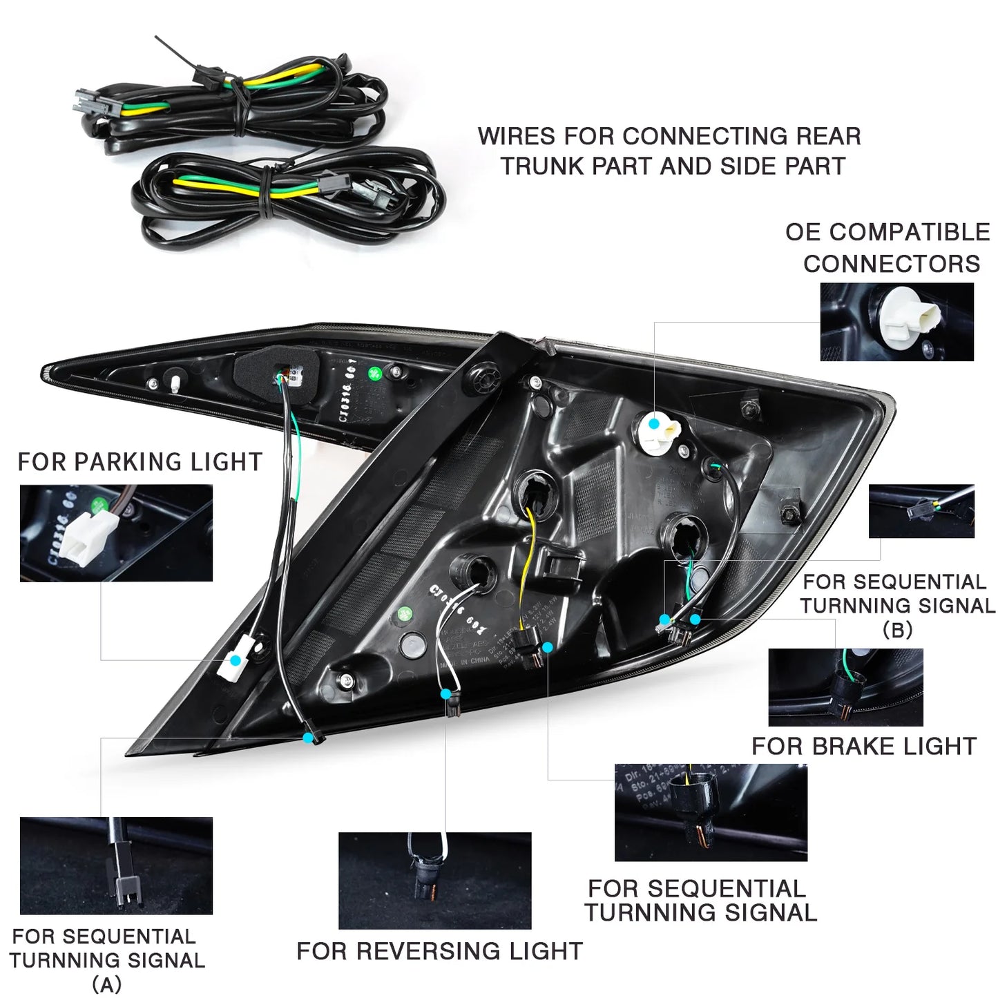 Archaic Tail Lights für 10th Gen 2016-2020 Sedan Full LED Tail Lamp mit Sequential Turn Signal Parking Light
