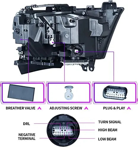 Archaische LED-Scheinwerfer für Dodge Ram 1500 2019-2022 OE-Scheinwerfer baugruppen für 5. ASV Ram Linke Fahrerseite