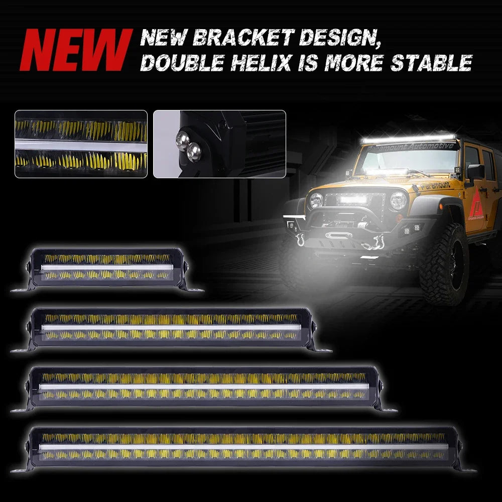 Atv Utv Drl Laser Projector Reverse Rear Leazer Ledbar Slim Led Roof Off Road Bar Lights Bar For Wrangler Truck Cars Light Bar