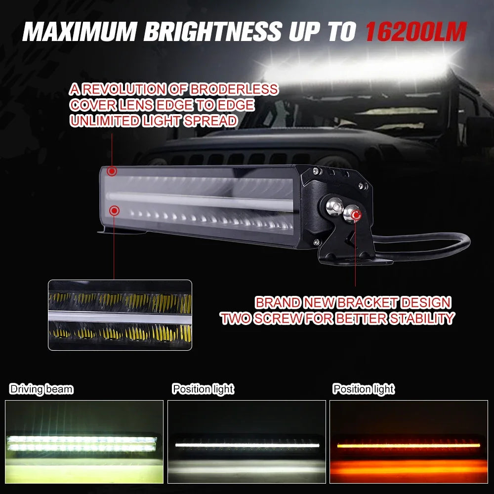 Atv Utv Drl Laser Projector Reverse Rear Leazer Ledbar Slim Led Roof Off Road Bar Lights Bar For Wrangler Truck Cars Light Bar