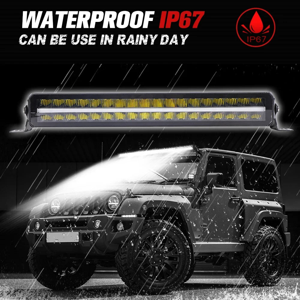 Atv Utv Drl Laser Projector Reverse Rear Leazer Ledbar Slim Led Roof Off Road Bar Lights Bar For Wrangler Truck Cars Light Bar