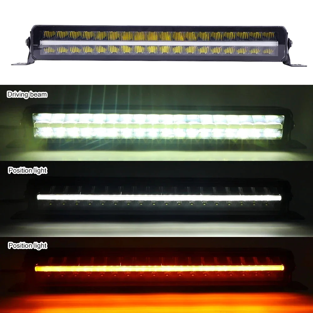 Atv Utv Drl Laser Projector Reverse Rear Leazer Ledbar Slim Led Roof Off Road Bar Lights Bar For Wrangler Truck Cars Light Bar