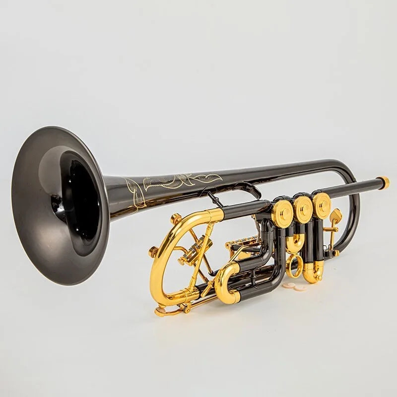 MMOOKA Austrian Schagerl Bb Trumpet, Rotary Valve, Type B Flat Brass, Flat Key, Professional Trumpet, Musical Instruments