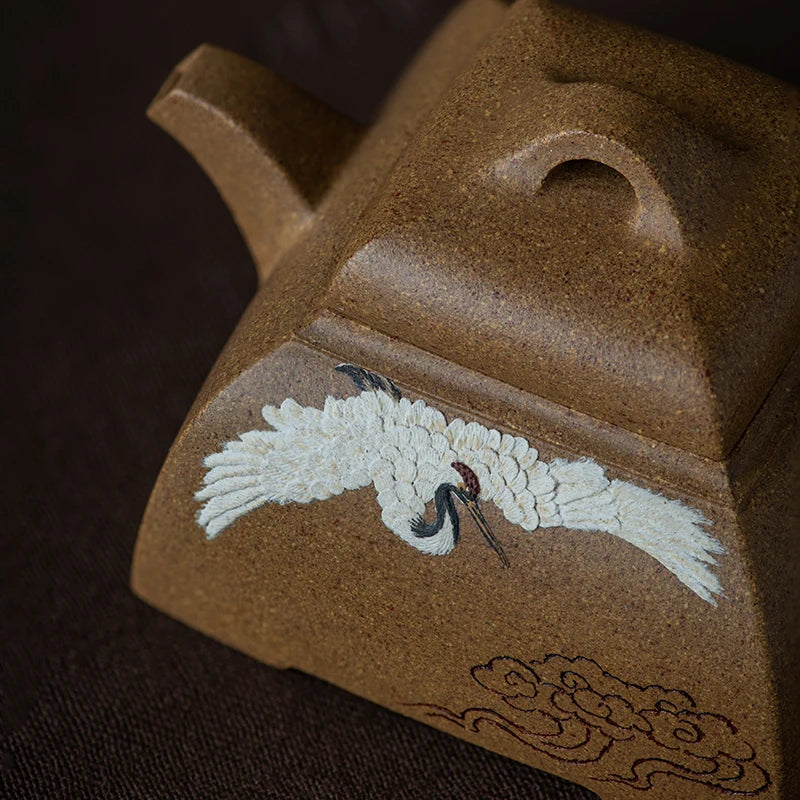 Authentic Yixing Purple Clay Teapot Tea Set Handmade Mingya Square Pot National Work Boutique Small Capacity