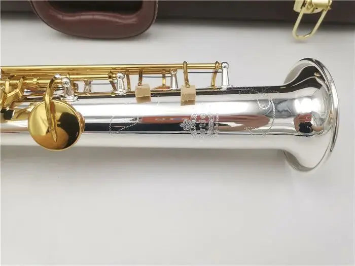 B Flat Soprano Saxophone Musical Instruments Sax Brass Silver Plated With Case Professional