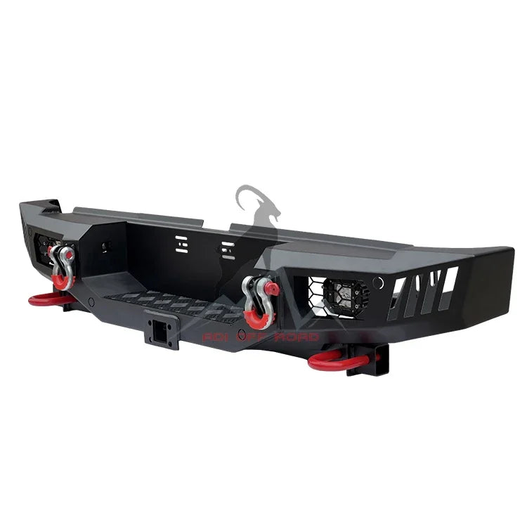 B10 Factory High Quality Pickup truck ute Off road Steel Rear Bumper with LED Light Shackle Trailer Hook L200 Triton