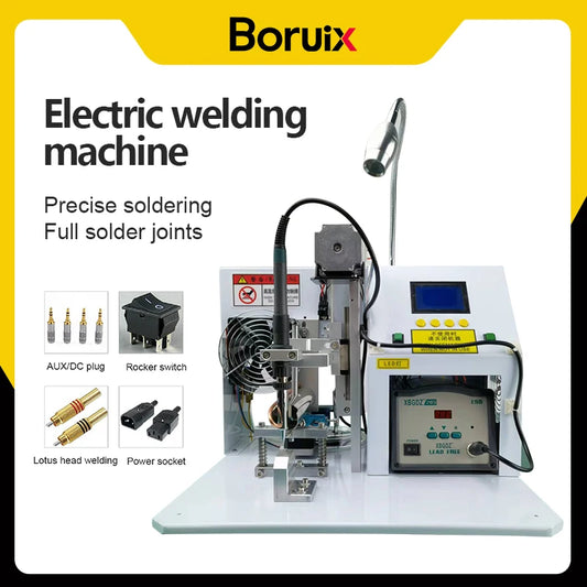 BORUIX 220V Electric Soldering Machine For Connectors USB A Micro Lightning Type C Semi-automatic Usb Cable Welding Equipment