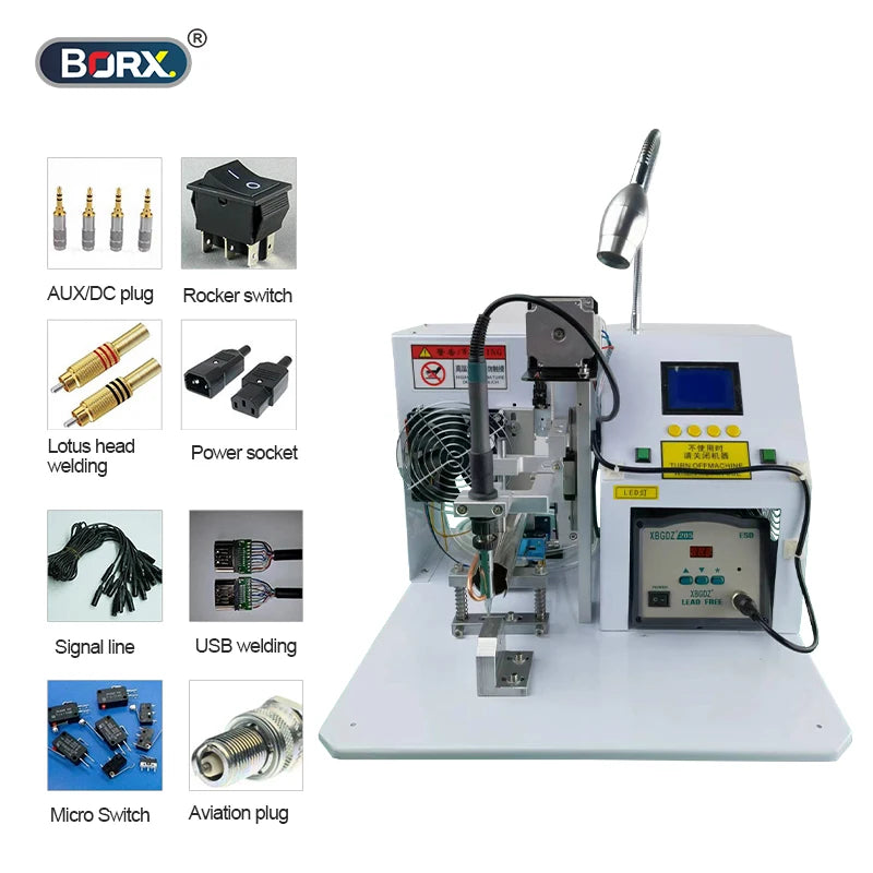BORX 220V/110V Electric Soldering Machine Pedal Type Semi Automatic Soldering Station Power Plug USB Spot Welding Equipment