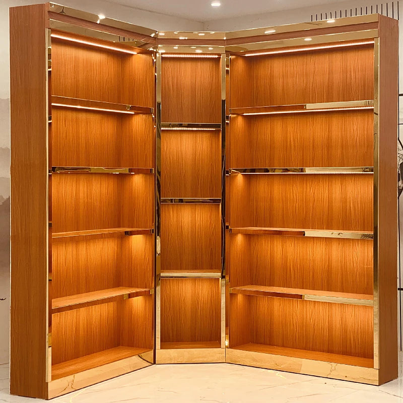 Bag Live Room Display Cabinet Stainless Steel Phnom Penh Display Cabinet Shoe Display Shelf Customized Bag Cabinet with Lights