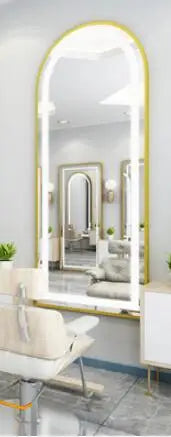 Barber shop mirror salon mirror salon special LED light net red wall mounted simple European haircut mirror