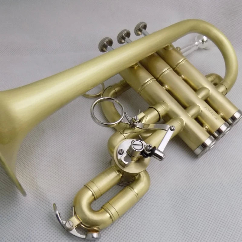 Bb/A Piccolo Trumpet Musical Instruments Brush Finishes Yellow Brass Body with Mouthpiece Case
