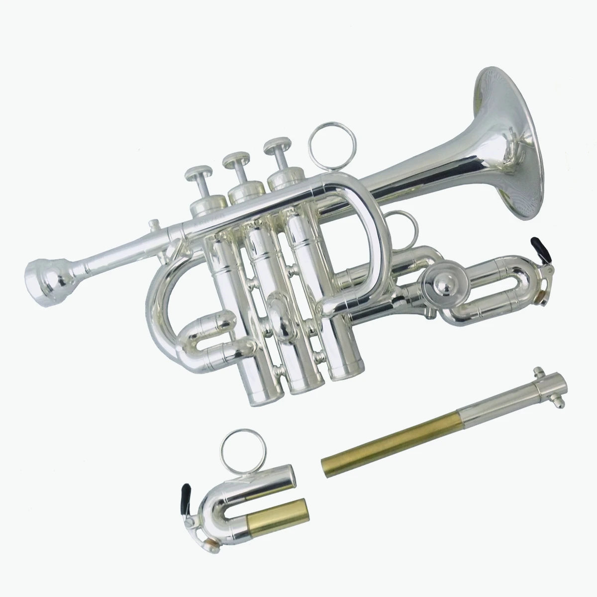 Bb/A Piccolo Trumpet Musical Instruments Brush Finishes Yellow Brass Body with Mouthpiece Case