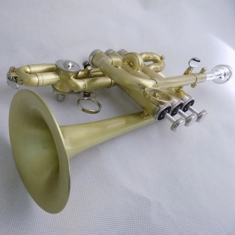 Bb/A Piccolo Trumpet Musical Instruments Brush Finishes Yellow Brass Body with Mouthpiece Case