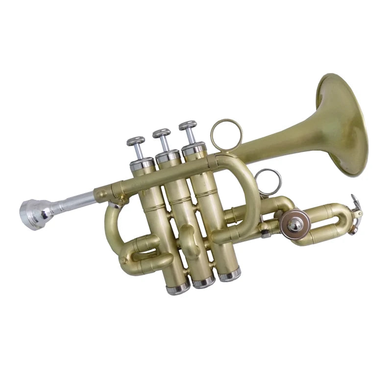 Bb/A Piccolo Trumpet Musical Instruments Brush Finishes Yellow Brass Body with Mouthpiece Case