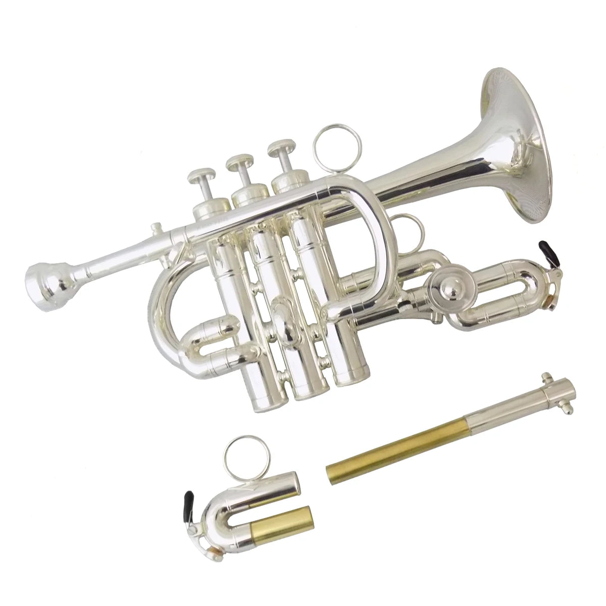 Bb/A Piccolo Trumpet Musical Instruments Brush Finishes Yellow Brass Body with Mouthpiece Case