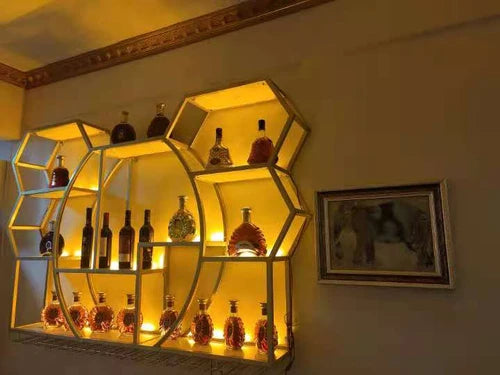 Black Display Wine Racks Storage Metal Modern Beer Liquor Cabinets Home Kitchen Wall Botellero Vino Furnitures Bar Accessories