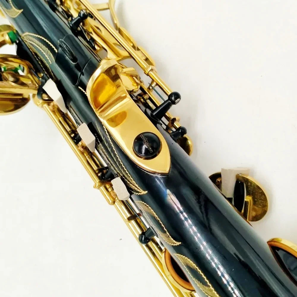Black gold 82 professional soprano saxophone Bb hand carved one-to-one pattern Japanese craft jazz instrument sax soprano