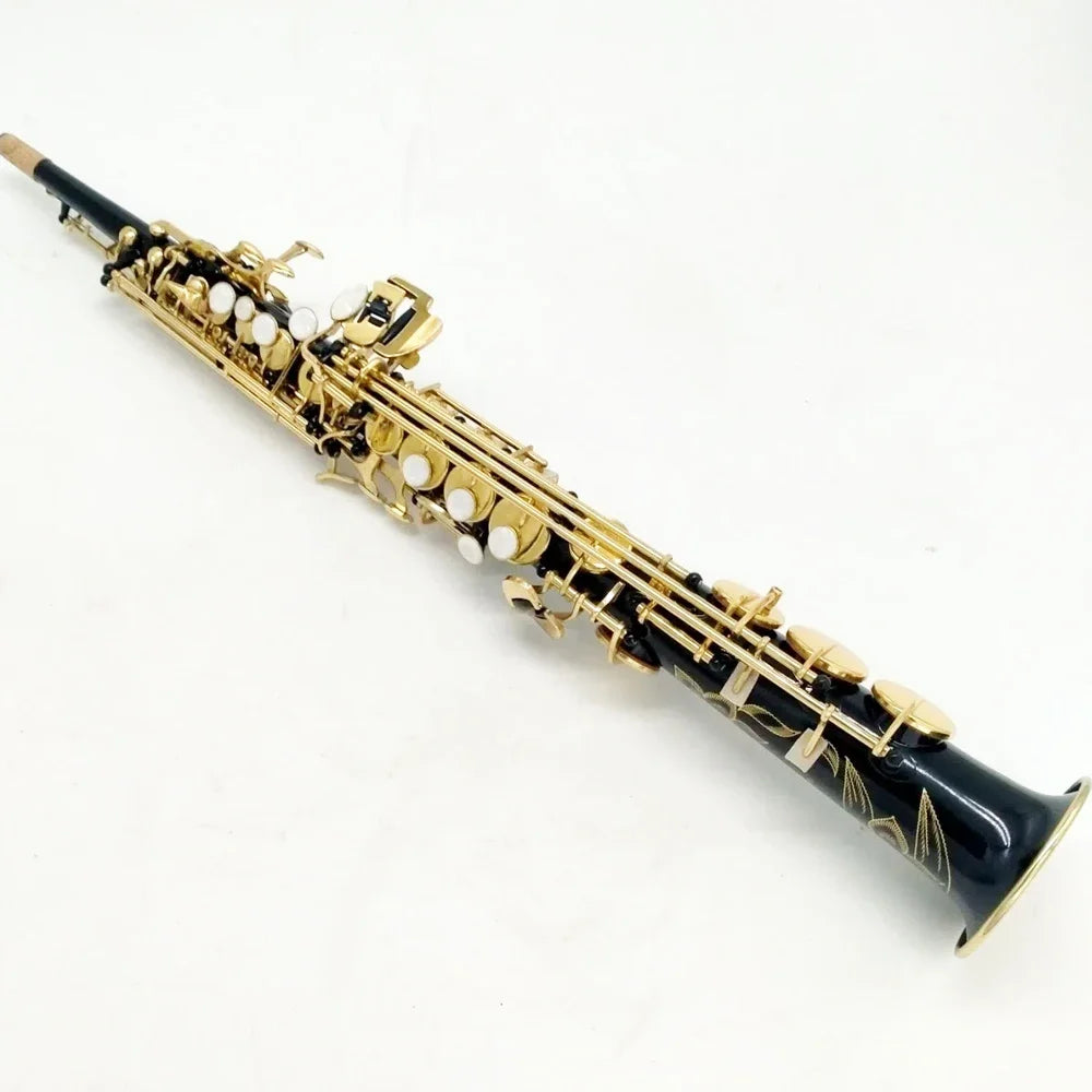 Black gold 82 professional soprano saxophone Bb hand carved one-to-one pattern Japanese craft jazz instrument sax soprano