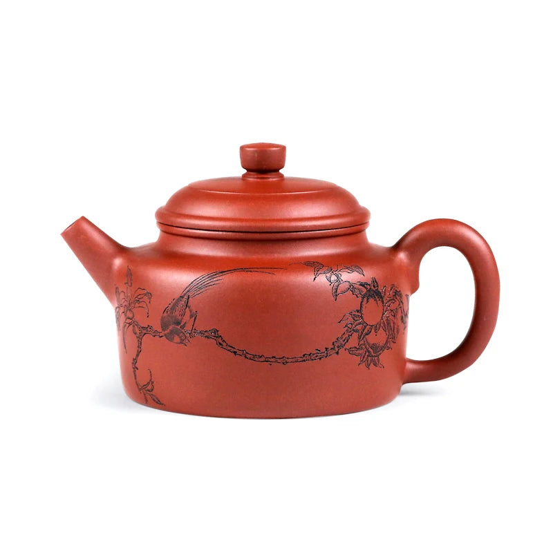 |Boutique yixing are recommended by feng wei pure manual undressed ore mud zhu dahongpao teapot set clock pot