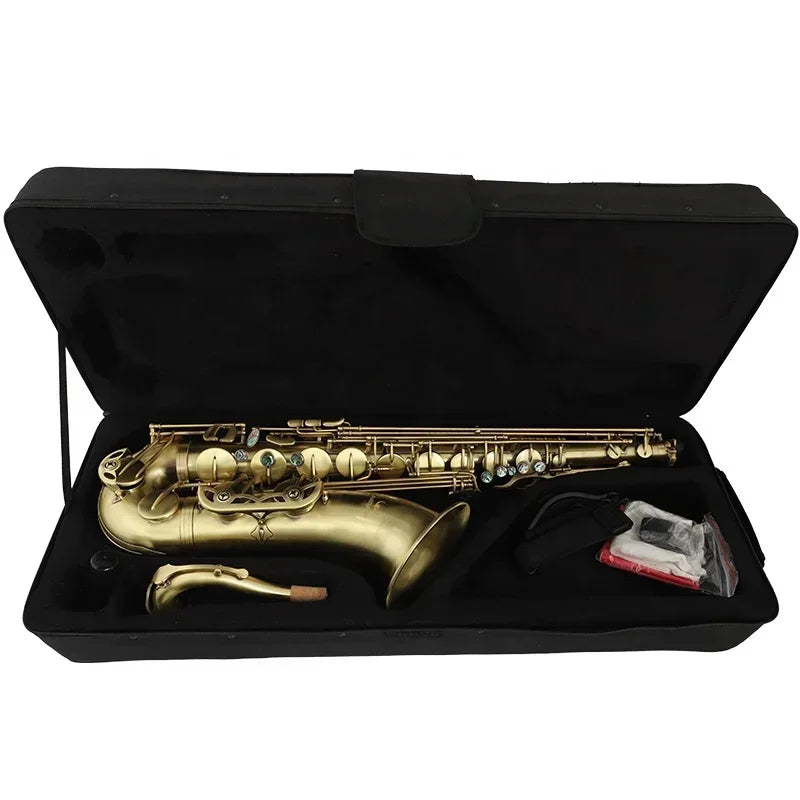 MMOOKA Bullfighter S-60 Vintage Bronze Gold Lacquer wind Instrument professional Sax Bb pad Tenor Saxophone melody selme saxophone cas