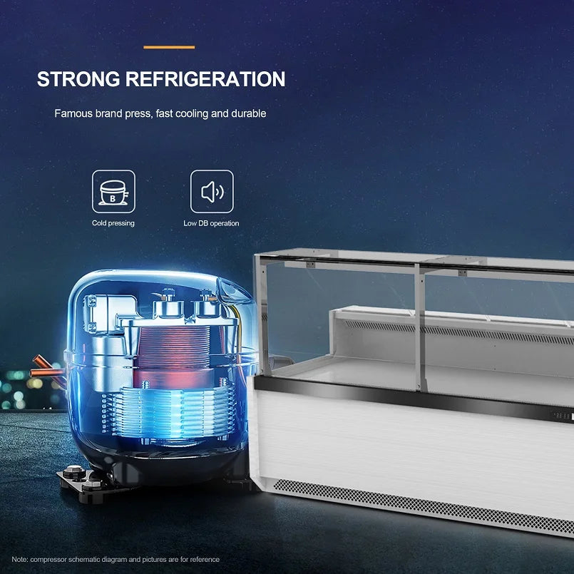 Butcher Meat Shop Display Showcase Meat Maturing Fridge Glass Fresh Meat Deli Display Refrigerator