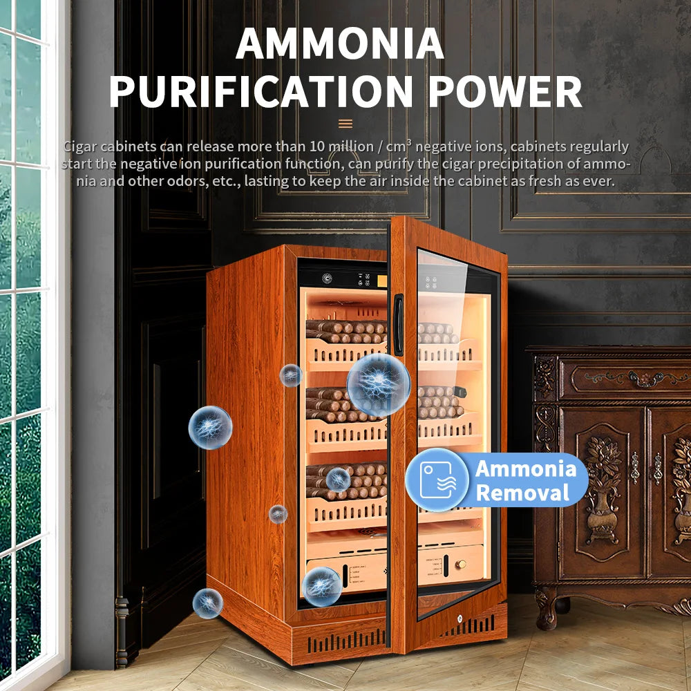 CIGARLOONG Cigar Cabinet Constant Control Temperature and Humidity Cedar Wood Inner Aviation Aluminum Humidor Energy Saving 46C