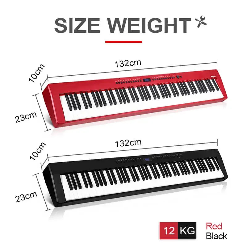 Cademe Portable Electronic Keyboard Piano 88 Keys Weighted Digital Musical Instrument Red Piano For Sale