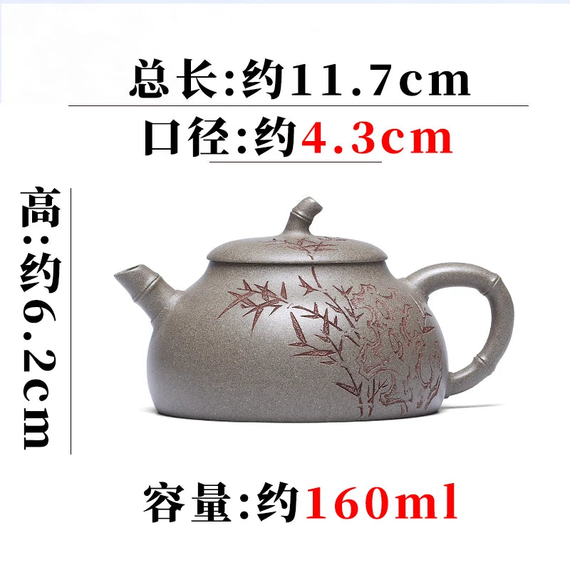 Canghu Tianxia Yixing Purple Clay Pot Pure Handcarved Kg Fu Tea Set Original Mine Qingduan Mud Small Capacity Bamboo
