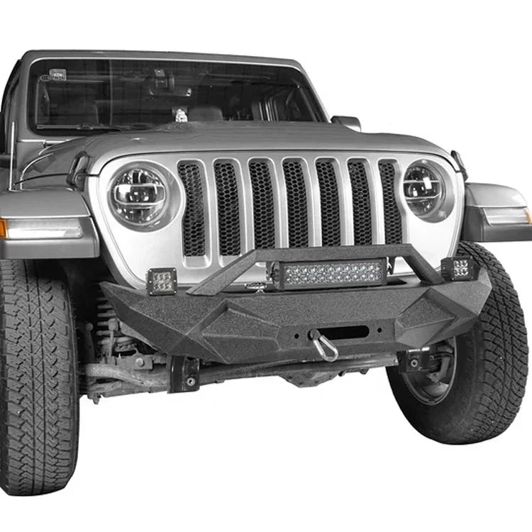 Car Front Bumper Manufacturer for Jeep Wrangler JL Steel Original Car Hole Installation 10 Sets Universal Classic Front Bumper