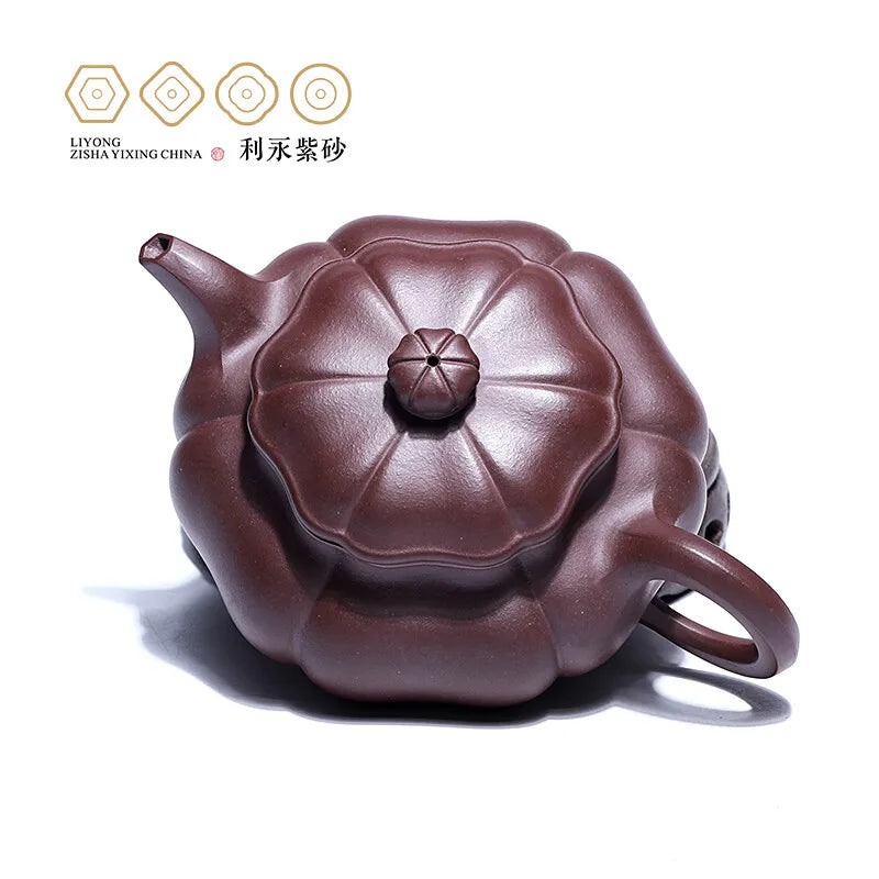 Centennial Liyong Purple Clay Pot Yixing Pure Handmade Famous Teapot Household Kung Fu Tea Set Raw Ore Purple Clay Sunflower Ant
