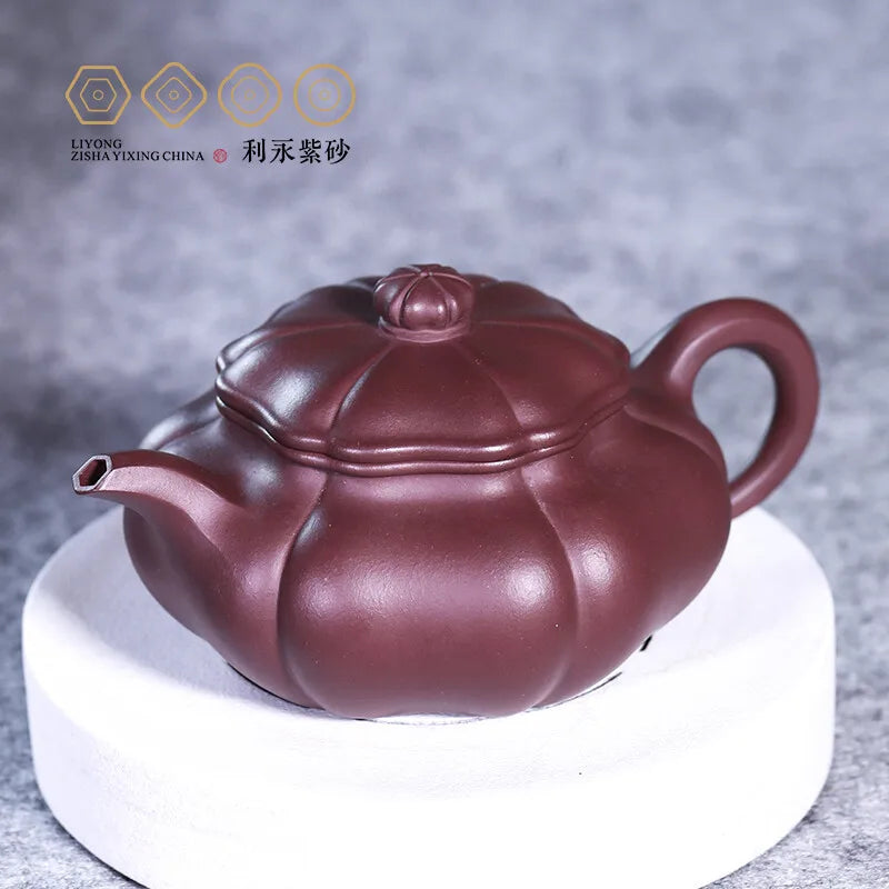 Centennial Liyong Purple Clay Pot Yixing Pure Handmade Famous Teapot Household Kung Fu Tea Set Raw Ore Purple Clay Sunflower Ant